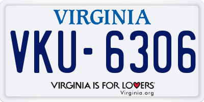 VA license plate VKU6306