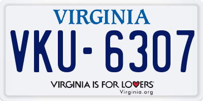 VA license plate VKU6307