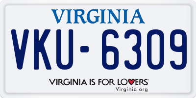 VA license plate VKU6309