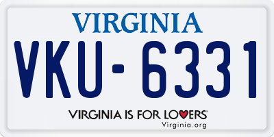 VA license plate VKU6331