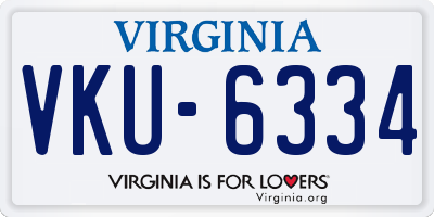 VA license plate VKU6334