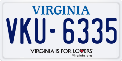 VA license plate VKU6335