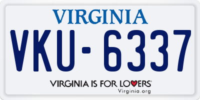 VA license plate VKU6337