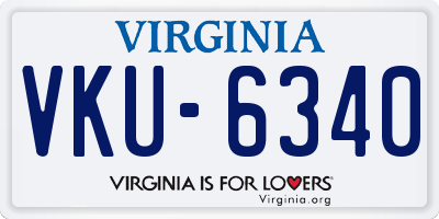 VA license plate VKU6340