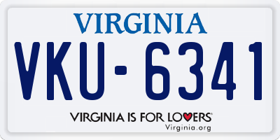 VA license plate VKU6341