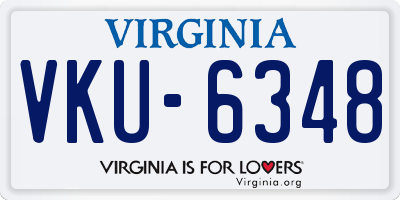 VA license plate VKU6348