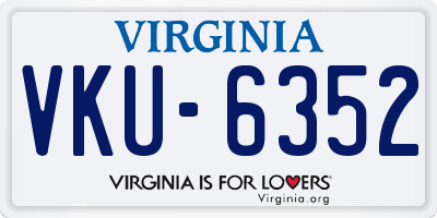 VA license plate VKU6352