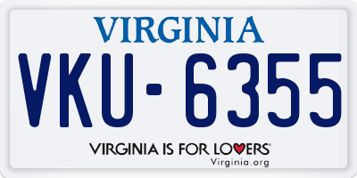 VA license plate VKU6355