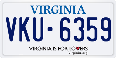 VA license plate VKU6359