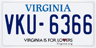 VA license plate VKU6366