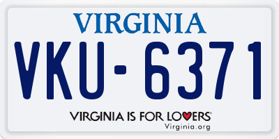 VA license plate VKU6371