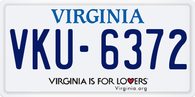 VA license plate VKU6372