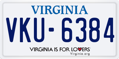 VA license plate VKU6384