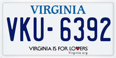 VA license plate VKU6392
