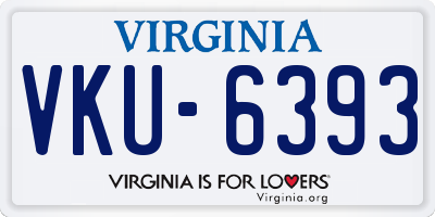 VA license plate VKU6393