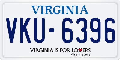 VA license plate VKU6396
