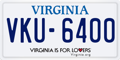VA license plate VKU6400