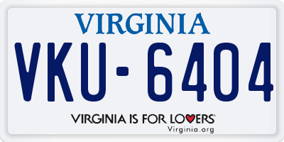 VA license plate VKU6404