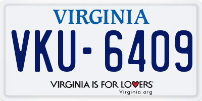 VA license plate VKU6409