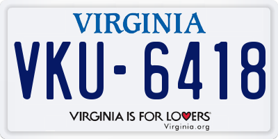 VA license plate VKU6418