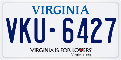 VA license plate VKU6427