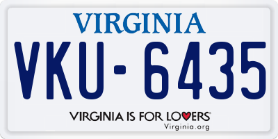 VA license plate VKU6435