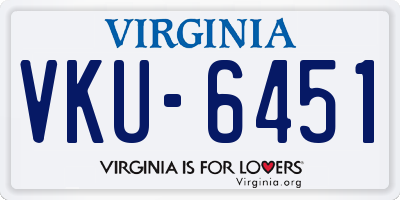 VA license plate VKU6451