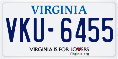 VA license plate VKU6455