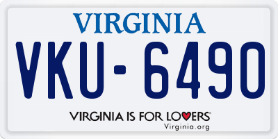 VA license plate VKU6490