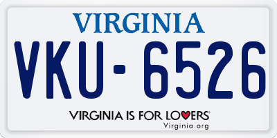 VA license plate VKU6526
