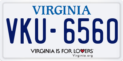 VA license plate VKU6560