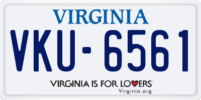 VA license plate VKU6561