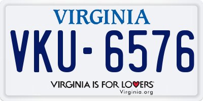 VA license plate VKU6576