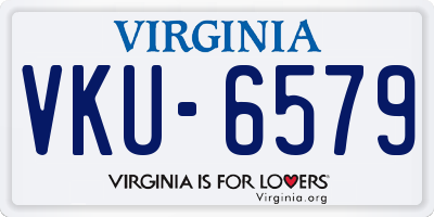 VA license plate VKU6579