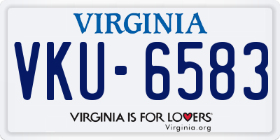 VA license plate VKU6583