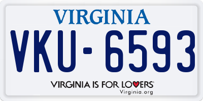 VA license plate VKU6593