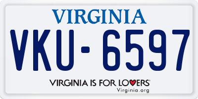 VA license plate VKU6597