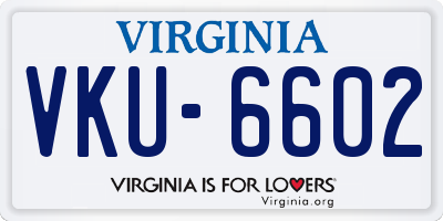 VA license plate VKU6602