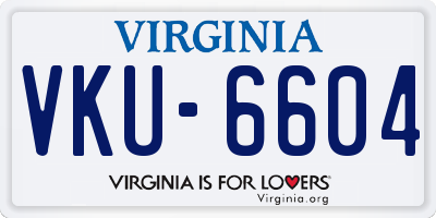 VA license plate VKU6604