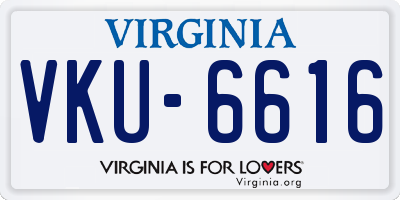 VA license plate VKU6616
