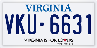 VA license plate VKU6631