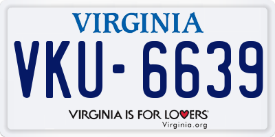 VA license plate VKU6639
