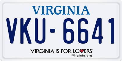 VA license plate VKU6641