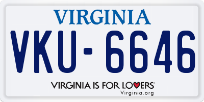 VA license plate VKU6646