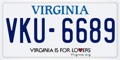VA license plate VKU6689