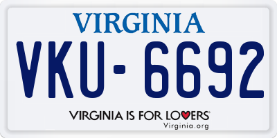 VA license plate VKU6692