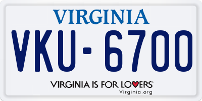 VA license plate VKU6700