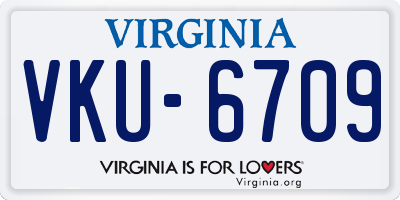 VA license plate VKU6709