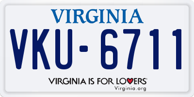 VA license plate VKU6711