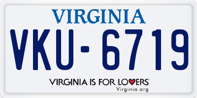 VA license plate VKU6719